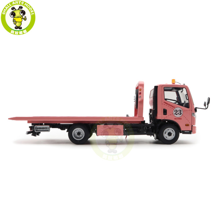 1/18 Naveco Car Rescue Vehicle Wrecker Flatbed Trailer Pink Pig Diecast Model Toy Car Gifts For Friends Father
