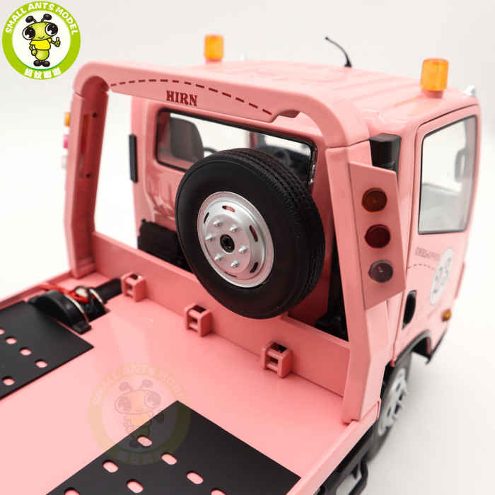 1/18 Naveco Car Rescue Vehicle Wrecker Flatbed Trailer Pink Pig Diecast Model Toy Car Gifts For Friends Father