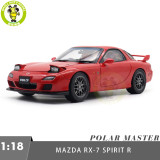 1/18 Mazda RX-7 RX 7 Spirit R Red Polar Master Diecast Model Toy Car Gifts For Friends Father