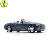 1/18 Bentley Continental GT Convertible 2019 Norev 182785 Blue Crystal Metallic Diecast Model Car Toys Gifts For Adults Friends Father