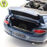 1/18 Bentley Continental GT Convertible 2019 Norev 182785 Blue Crystal Metallic Diecast Model Car Toys Gifts For Adults Friends Father
