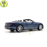 1/18 Bentley Continental GT Convertible 2019 Norev 182785 Blue Crystal Metallic Diecast Model Car Toys Gifts For Adults Friends Father