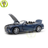 1/18 Bentley Continental GT Convertible 2019 Norev 182785 Blue Crystal Metallic Diecast Model Car Toys Gifts For Adults Friends Father