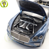 1/18 Bentley Continental GT Convertible 2019 Norev 182785 Blue Crystal Metallic Diecast Model Car Toys Gifts For Adults Friends Father