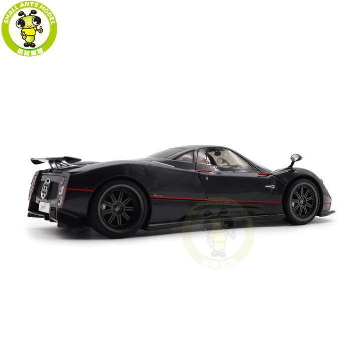 1/18 PAGANI ZONDA F 2005 Almost REAL 850410001 Gloss Carbon Black with Red Stripe Diecast Model Toy Car Gifts For Friends Father