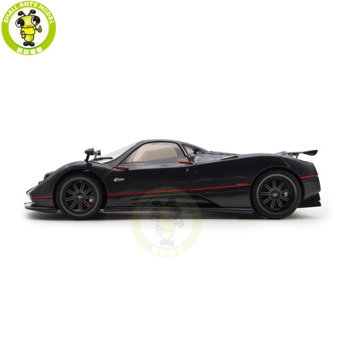 1/18 PAGANI ZONDA F 2005 Almost REAL 850410001 Gloss Carbon Black with Red Stripe Diecast Model Toy Car Gifts For Friends Father