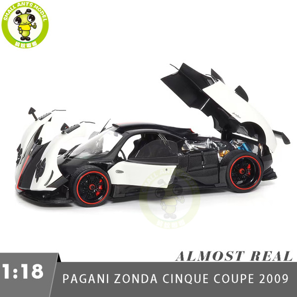 1/18 PAGANI ZONDA Cinque Coupe 2009 Bianco Benny Almost Real 850601001 Diecast Model Toys Car Boys Girls Gifts