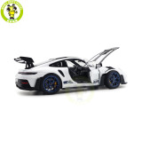 1/18 Porsche 911 992 GT3 RS 2022 Norev 187353 Weissach Pack White/Indigoblue Diecast Model Toys Car Gifts For Friends Father