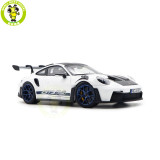 1/18 Porsche 911 992 GT3 RS 2022 Norev 187353 Weissach Pack White/Indigoblue Diecast Model Toys Car Gifts For Friends Father