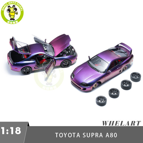 1/18 WHELART Toyota Supra A80 Midnight Purple Diecast Model Car Gifts For Father Friends