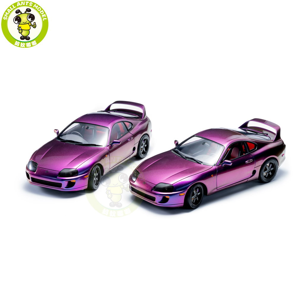 【新品】WhelArt 1:18 Toyota Supra A80 Purple Whelart 1/18 Toyota Supra A80 Alloy Fully Open Diecase Car