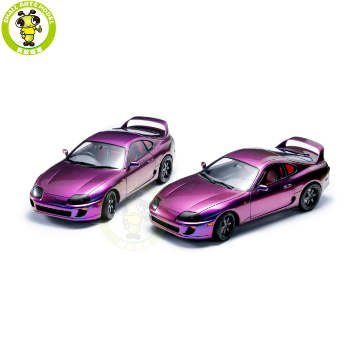 1/18 WHELART Toyota Supra A80 Midnight Purple Diecast Model Car Gifts For Father Friends