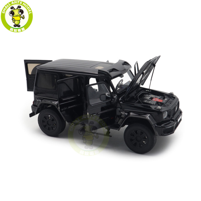 1/18 Benz Brabus G63 G Class 4×4² 2023 Almost Real 860541 Obsidian Black Diecast Model Toy Car Gifts For Friends Father