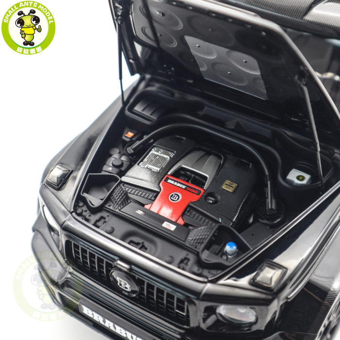 1/18 Benz Brabus G63 G Class 4×4² 2023 Almost Real 860541 Obsidian Black Diecast Model Toy Car Gifts For Friends Father