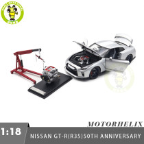 1/18 MOTORHELIX Nissan GT R GT-R R35 50th Anniversary Diecast Model Toy Car Gifts For Father Friends