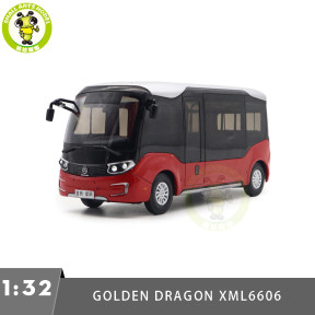 1/32 Golden Dragon XML6606 Minibus City Bus With Lights Diecast Model Toys Car Bus Gifts For Friends