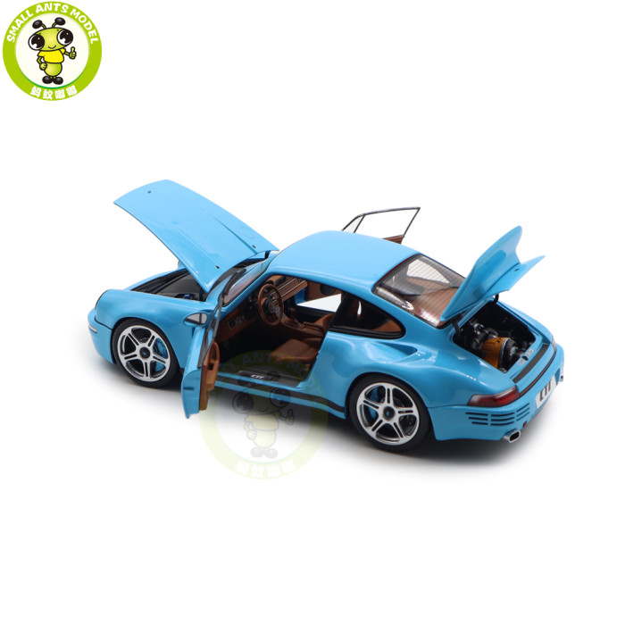 1/18 Porsche RUF CTR Anniversary 2017 Bavarian Sky Blue Almost Real 880302 Diecast Model Toy Car Gifts For Friends Father
