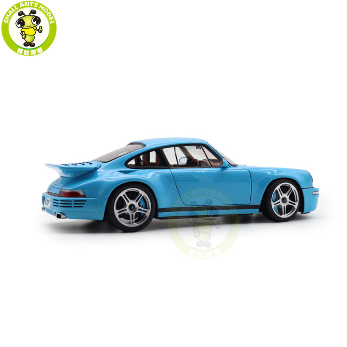 1/18 Porsche RUF CTR Anniversary 2017 Bavarian Sky Blue Almost Real 880302 Diecast Model Toy Car Gifts For Friends Father