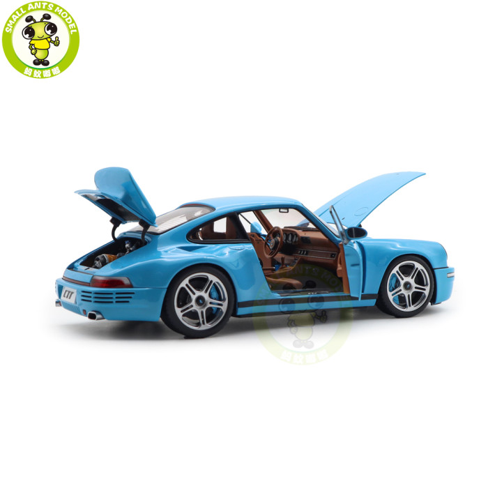 1/18 Porsche RUF CTR Anniversary 2017 Bavarian Sky Blue Almost Real 880302 Diecast Model Toy Car Gifts For Friends Father
