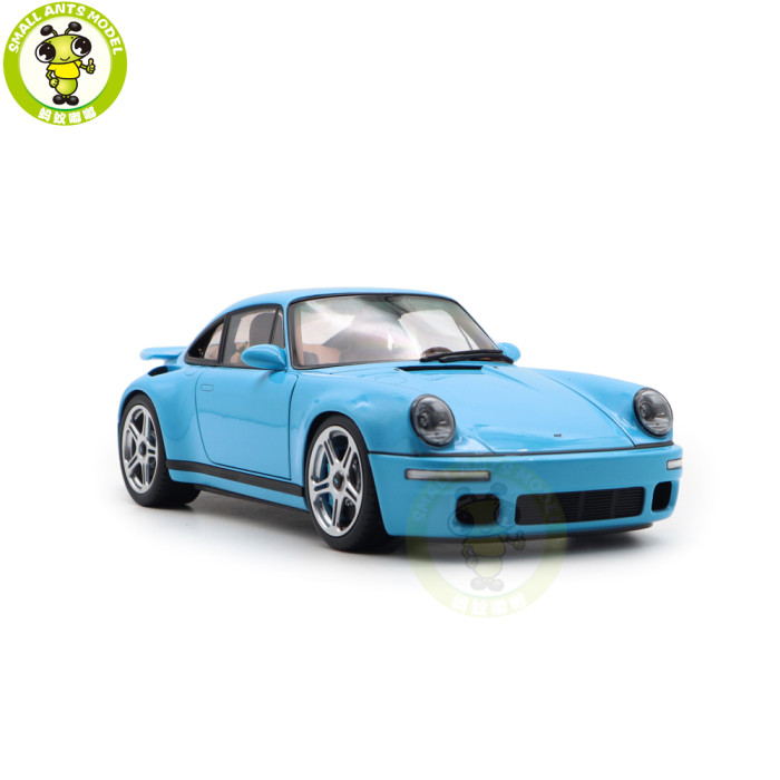 1/18 Porsche RUF CTR Anniversary 2017 Bavarian Sky Blue Almost Real 880302 Diecast Model Toy Car Gifts For Friends Father