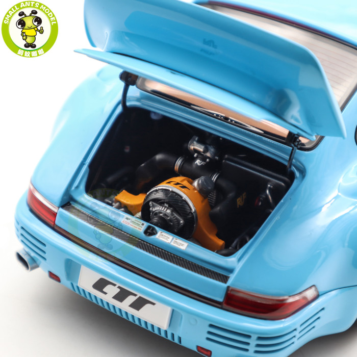 1/18 Porsche RUF CTR Anniversary 2017 Bavarian Sky Blue Almost Real 880302 Diecast Model Toy Car Gifts For Friends Father