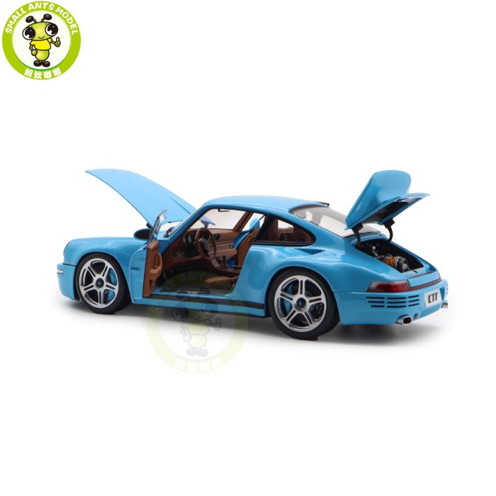 1/18 Porsche RUF CTR Anniversary 2017 Bavarian Sky Blue Almost Real 880302 Diecast Model Toy Car Gifts For Friends Father