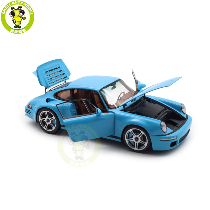 1/18 Porsche RUF CTR Anniversary 2017 Bavarian Sky Blue Almost Real 880302 Diecast Model Toy Car Gifts For Friends Father