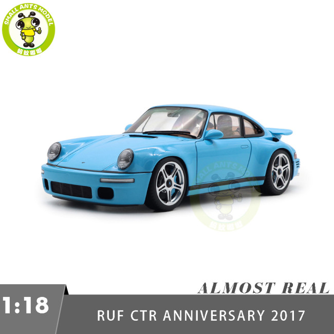 1/18 Porsche RUF CTR Anniversary 2017 Bavarian Sky Blue Almost Real 880302 Diecast Model Toy Car Gifts For Friends Father
