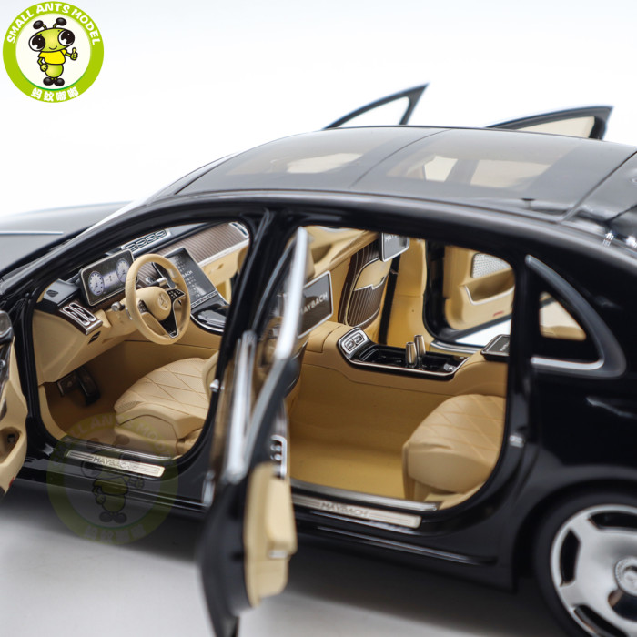 1/18 Mercedes Maybach S Class S680 2021 Almost Real 820114 Obsidian Black Diecast Model Toy Car Gifts For Friends Father