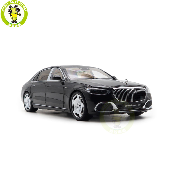 1/18 Mercedes Maybach S Class S680 2021 Almost Real 820114 Obsidian Black Diecast Model Toy Car Gifts For Friends Father