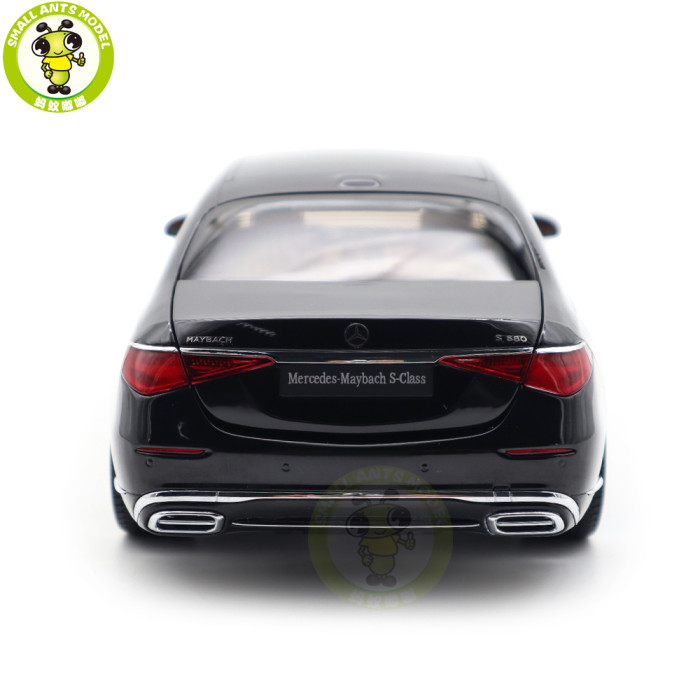 1/18 Mercedes Maybach S Class S680 2021 Almost Real 820114 Obsidian Black Diecast Model Toy Car Gifts For Friends Father