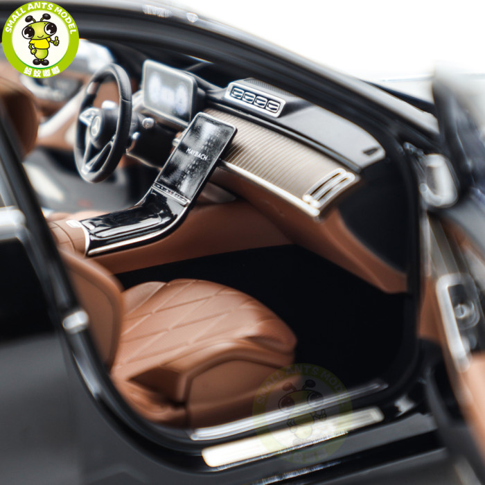 1/18 Mercedes Maybach S Class S680 2021 Almost Real 820114 Obsidian Black Diecast Model Toy Car Gifts For Friends Father