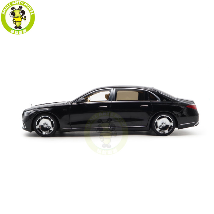 1/18 Mercedes Maybach S Class S680 2021 Almost Real 820114 Obsidian Black Diecast Model Toy Car Gifts For Friends Father