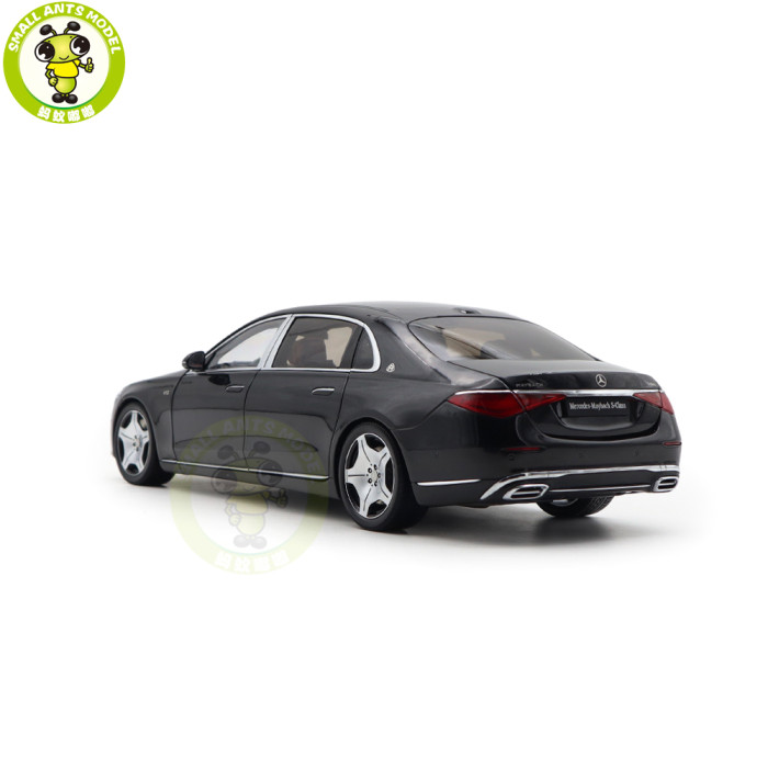 1/18 Mercedes Maybach S Class S680 2021 Almost Real 820114 Obsidian Black Diecast Model Toy Car Gifts For Friends Father