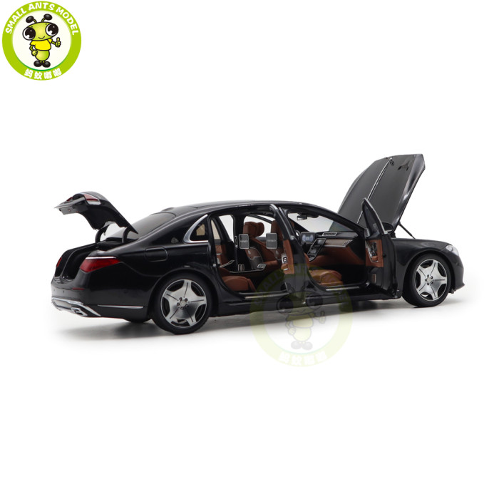 1/18 Mercedes Maybach S Class S680 2021 Almost Real 820114 Obsidian Black Diecast Model Toy Car Gifts For Friends Father