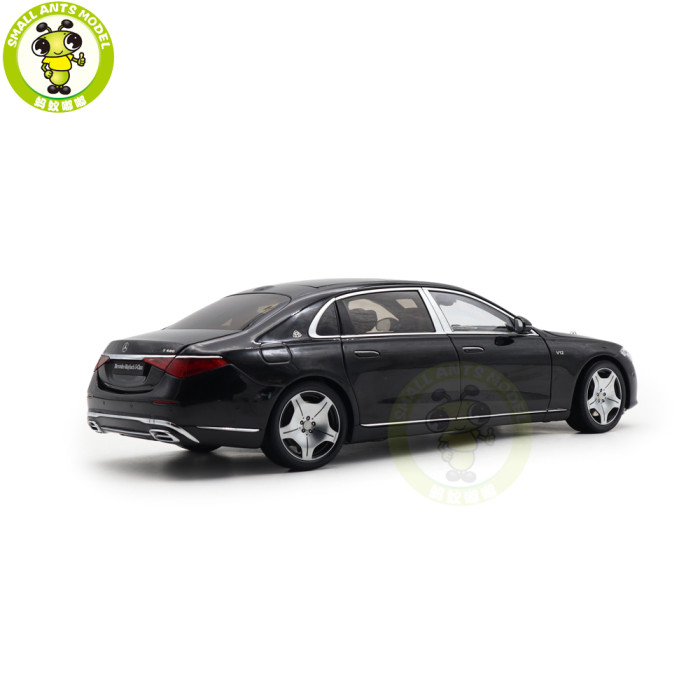 1/18 Mercedes Maybach S Class S680 2021 Almost Real 820114 Obsidian Black Diecast Model Toy Car Gifts For Friends Father