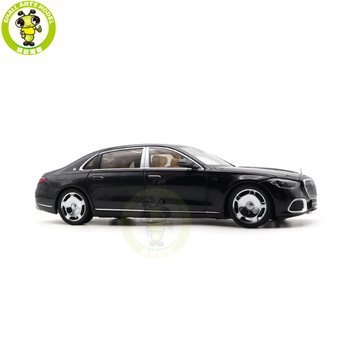 1/18 Mercedes Maybach S Class S680 2021 Almost Real 820114 Obsidian Black Diecast Model Toy Car Gifts For Friends Father