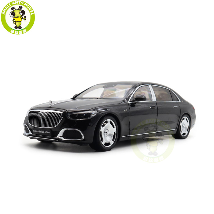 1/18 Mercedes Maybach S Class S680 2021 Almost Real 820114 Obsidian Black Diecast Model Toy Car Gifts For Friends Father