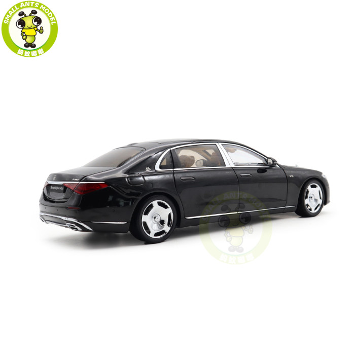 1/18 Mercedes Maybach S Class S680 2021 Almost Real 820114 Obsidian Black Diecast Model Toy Car Gifts For Friends Father