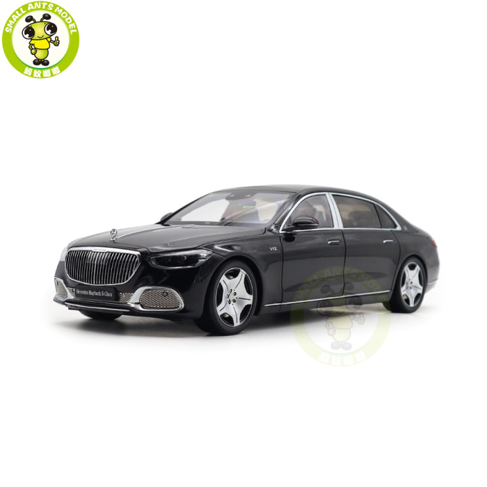 1/18 Mercedes Maybach S Class S680 2021 Almost Real 820114 Obsidian Black Diecast Model Toy Car Gifts For Friends Father