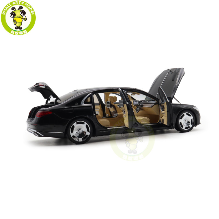 1/18 Mercedes Maybach S Class S680 2021 Almost Real 820114 Obsidian Black Diecast Model Toy Car Gifts For Friends Father