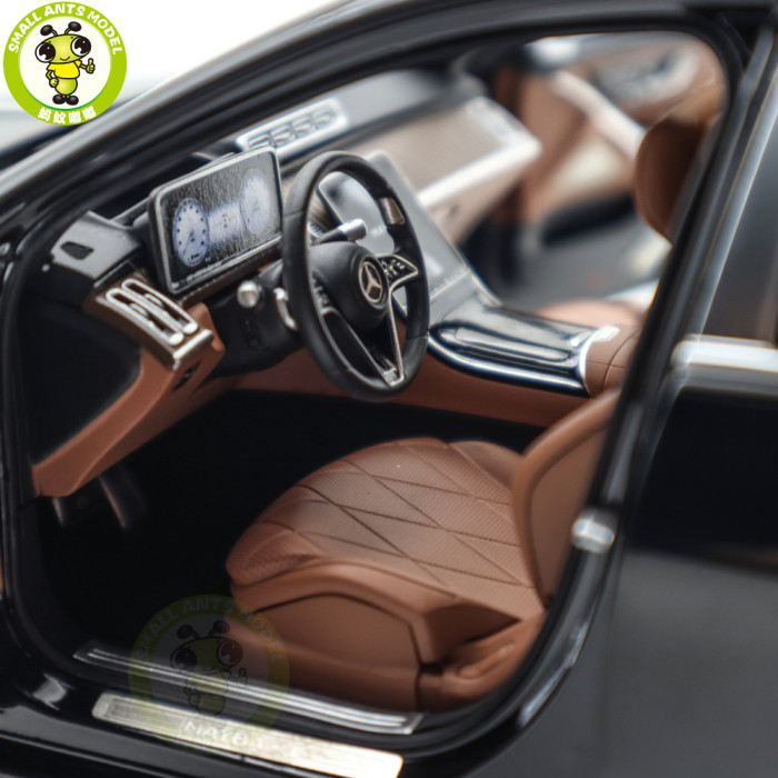 1/18 Mercedes Maybach S Class S680 2021 Almost Real 820114 Obsidian Black Diecast Model Toy Car Gifts For Friends Father
