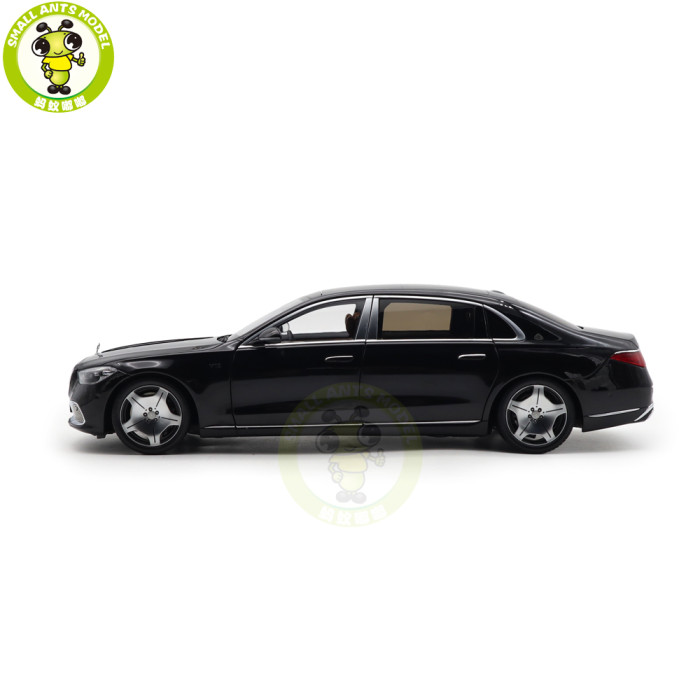 1/18 Mercedes Maybach S Class S680 2021 Almost Real 820114 Obsidian Black Diecast Model Toy Car Gifts For Friends Father