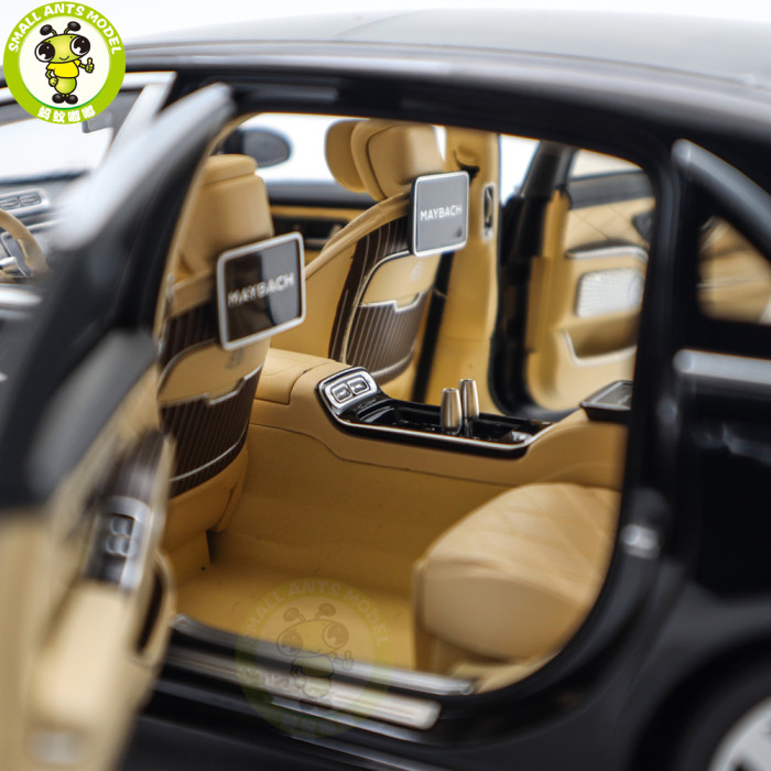 1/18 Mercedes Maybach S Class S680 2021 Almost Real 820114 Obsidian Black Diecast Model Toy Car Gifts For Friends Father