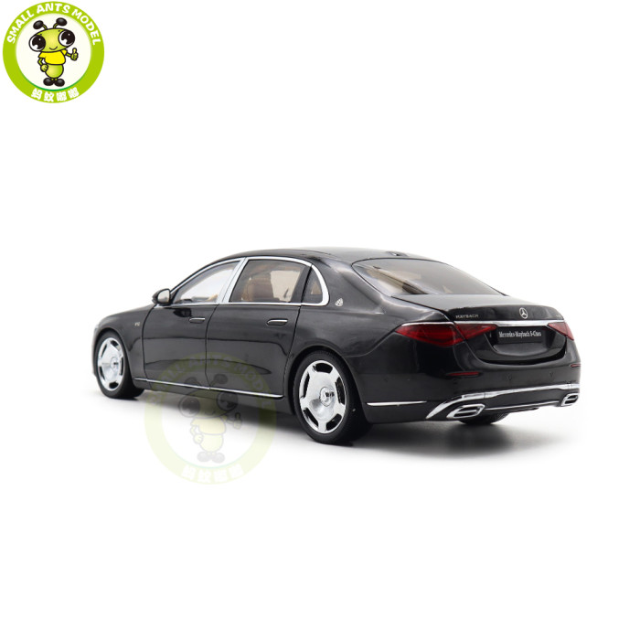 1/18 Mercedes Maybach S Class S680 2021 Almost Real 820114 Obsidian Black Diecast Model Toy Car Gifts For Friends Father
