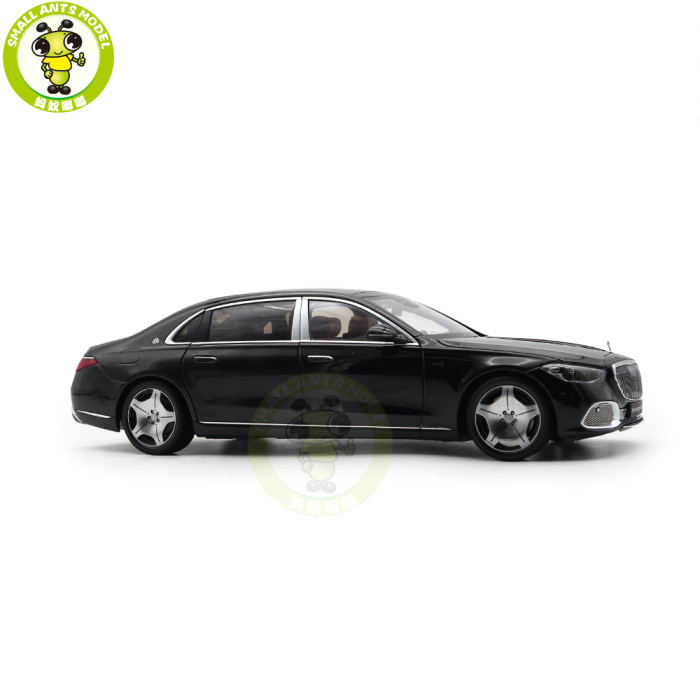 1/18 Mercedes Maybach S Class S680 2021 Almost Real 820114 Obsidian Black Diecast Model Toy Car Gifts For Friends Father