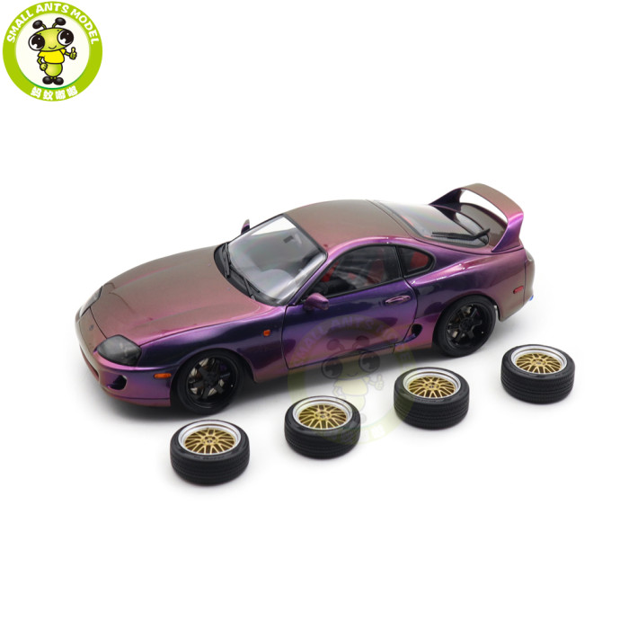 1/18 WHELART Toyota Supra A80 Midnight Purple Diecast Model Car Gifts For Father Friends