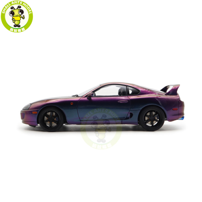 1/18 WHELART Toyota Supra A80 Midnight Purple Diecast Model Car Gifts For Father Friends