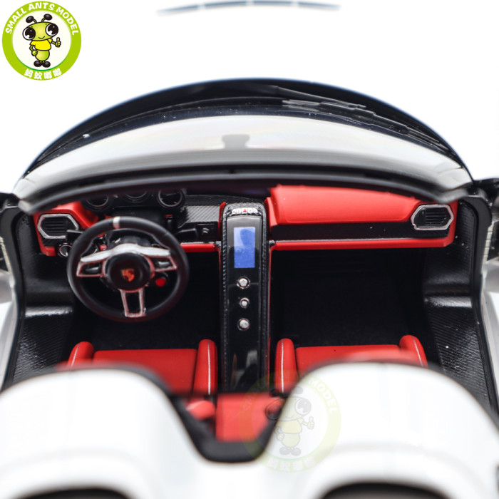 1/18 Porsche 918 Spyder Weissach Package Autoart 77920 White/Red Interior Model Toy Car Gifts For Father Friends