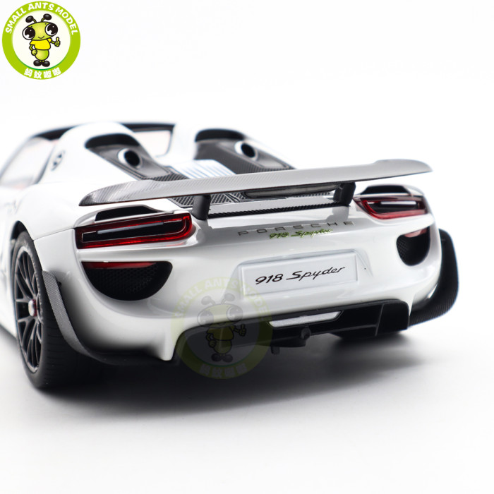 1/18 Porsche 918 Spyder Weissach Package Autoart 77920 White/Red Interior Model Toy Car Gifts For Father Friends